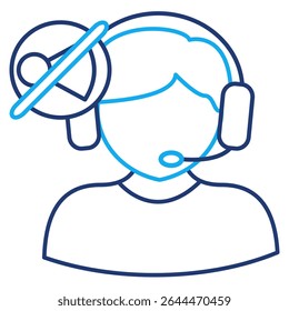 Noise Canceling Headphones icon represented by Noise Canceling Headphones Dual Line style.