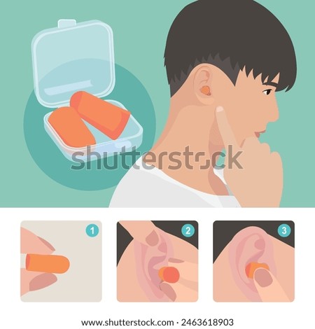 Noise cancelling earplugs and using guides.