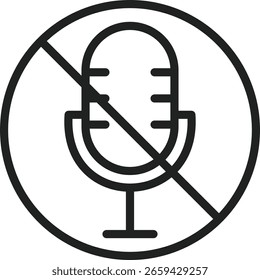 Imagem de vetor de ícone de microfone com cancelamento de ruído. Adequado para aplicativos móveis, aplicativos Web e mídia de impressão.
