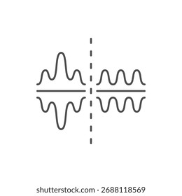 Icono de contorno de línea de compresión de ruido