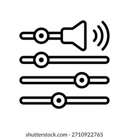 Icono de control de ruido Ilustración vectorial de línea