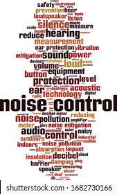 Noise control word cloud concept. Collage made of words about nise control. Vector illustration 