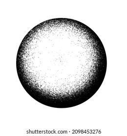 Noise destroyed  sphere logo . Trendy grainy shapes . Graph print texture .Spray effect .Grunge texture . Distressed element .vector globes