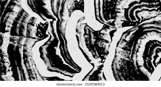 Noise dot frame gradient. Rectangular grain effect. Stipple pattern black background.