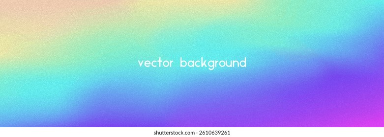Noise Gradient Background. Abstract Grainy Bg In Pink, Purple And Blue Colors. Iridescent Hologram. Pearlescent Holographic Texture With Rainbow Foil. Vintage Paper With Watercolor Splash Blend
