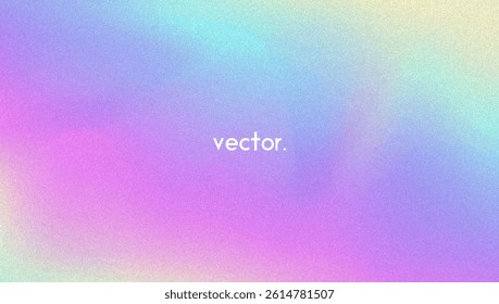 Noise Gradient Background. Abstract Grainy Bg In Pink, Purple And Blue Colors. Iridescent Hologram. Pearlescent Holographic Texture With Rainbow Foil. Liquid Paint Wave With Elegant Shine