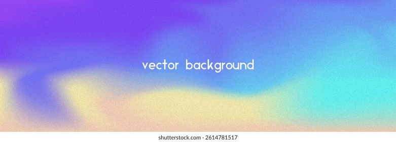 Noise Gradient Background. Abstract Grainy Bg In Pink, Purple And Blue Colors. Iridescent Hologram. Pearlescent Holographic Texture With Rainbow Foil. Aesthetic Paint Wave With Plastic Flow