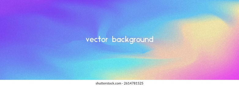 Noise Gradient Background. Abstract Grainy Bg In Pink, Purple And Blue Colors. Iridescent Hologram. Pearlescent Holographic Texture With Rainbow Foil. Soft Pastel Mesh With Neon Glow And Blur