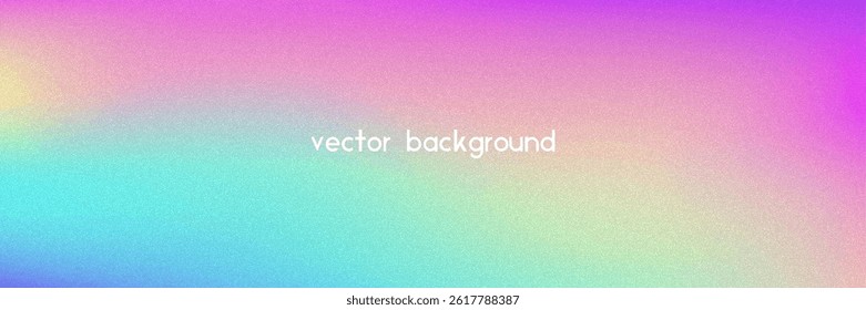 Noise Gradient Background. Abstract Grainy Bg In Pink, Purple And Blue Colors. Iridescent Hologram. Pearlescent Holographic Texture With Rainbow Foil. Plastic Burn Effect With Neon Transition