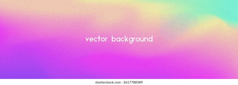 Noise Gradient Background. Abstract Grainy Bg In Pink, Purple And Blue Colors. Iridescent Hologram. Pearlescent Holographic Texture With Rainbow Foil. Aesthetic Silver Glow On Mesh Paper
