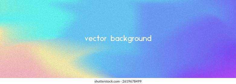 Noise Gradient Background. Abstract Grainy Bg In Pink, Purple And Blue Colors. Iridescent Hologram. Pearlescent Holographic Texture With Rainbow Foil. Chrome Backdrop With Pearl Fluid Effect
