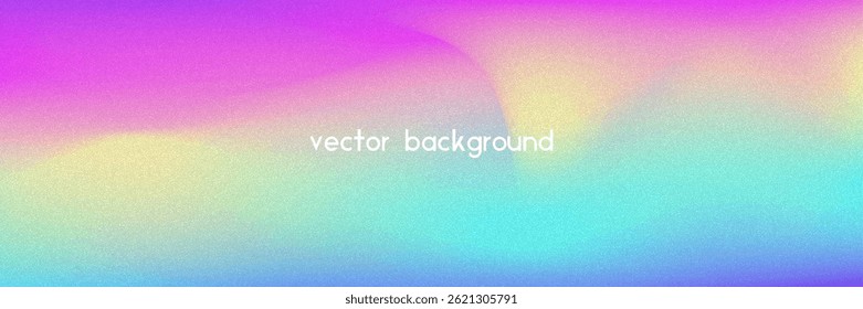 Fondo de gradiente de ruido. Abstractas Bolso Granulado En Colores Rosa, Púrpura Y Azul. Holograma irisado. Textura Holográfica Perlescente Con Lámina De Arco Iris. Cubierta lisa del cromo con el neón vibrante
