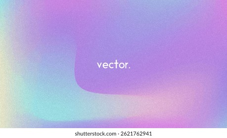 Noise Gradient Background. Abstract Grainy Bg In Pink, Purple And Blue Colors. Iridescent Hologram. Pearlescent Holographic Texture With Rainbow Foil. Old Movie Filter On Pastel Backdrop
