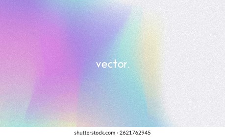 Noise Gradient Background. Abstract Grainy Bg In Pink, Purple And Blue Colors. Iridescent Hologram. Pearlescent Holographic Texture With Rainbow Foil. Aesthetic Paint Wave With Plastic Flow