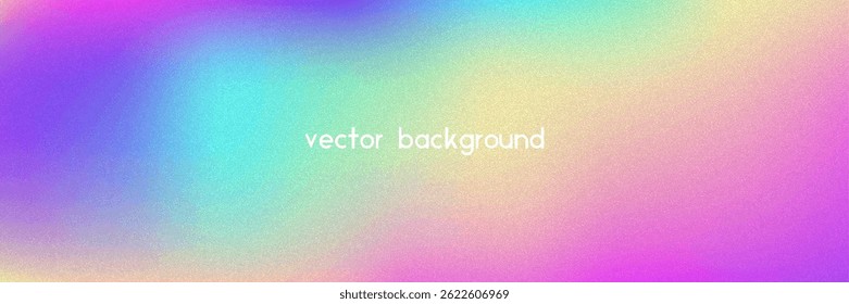 Noise Gradient Background. Abstract Grainy Bg In Pink, Purple And Blue Colors. Iridescent Hologram. Pearlescent Holographic Texture With Rainbow Foil. Soft Pastel Mesh With Neon Glow And Blur