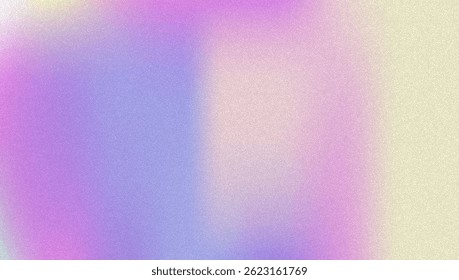 Fundo de gradiente de ruído. Abstrato Bg Granulado Nas Cores Rosa, Roxa E Azul. Holograma Iridescente. Textura Holográfica Pearlescente Com Folha De Arco-Íris. Sobreposição De Poeira Na Parede De Verão Estética
