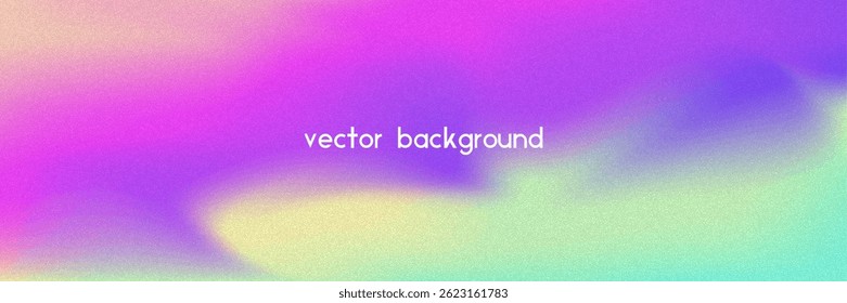 Noise Gradient Background. Abstract Grainy Bg In Pink, Purple And Blue Colors. Iridescent Hologram. Pearlescent Holographic Texture With Rainbow Foil. Fluorescent Light On Soft Paper Blend