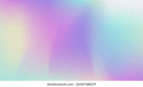 Fondo de gradiente de ruido. Abstractas Bolso Granulado En Colores Rosa, Púrpura Y Azul. Holograma irisado. Textura Holográfica Perlescente Con Lámina De Arco Iris. Foto de película moderna con polvo fluorescente