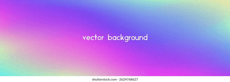 Noise Gradient Background. Abstract Grainy Bg In Pink, Purple And Blue Colors. Iridescent Hologram. Pearlescent Holographic Texture With Rainbow Foil. Liquid Paint Wave With Elegant Shine
