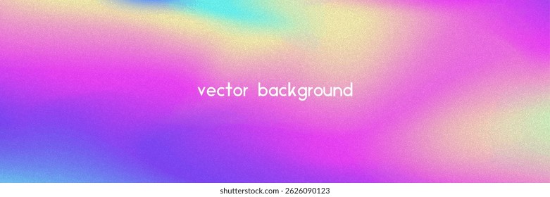 Noise Gradient Background. Abstract Grainy Bg In Pink, Purple And Blue Colors. Iridescent Hologram. Pearlescent Holographic Texture With Rainbow Foil. Plastic Burn Effect With Neon Transition