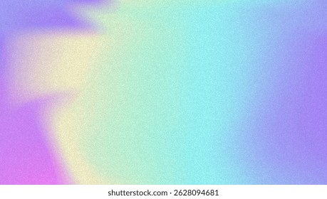 Fundo de gradiente de ruído. Abstrato Bg Granulado Nas Cores Rosa, Roxa E Azul. Holograma Iridescente. Textura Holográfica Pearlescente Com Folha De Arco-Íris. Mancha De Aquarela Em Estilo De Malha Pérola
