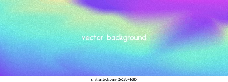 Noise Gradient Background. Abstract Grainy Bg In Pink, Purple And Blue Colors. Iridescent Hologram. Pearlescent Holographic Texture With Rainbow Foil. Ink Effect With Watercolor Cloud Wave