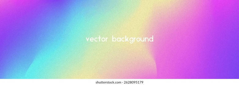 Noise Gradient Background. Abstract Grainy Bg In Pink, Purple And Blue Colors. Iridescent Hologram. Pearlescent Holographic Texture With Rainbow Foil. Cloudy Pastel Wallpaper With Ink Blend