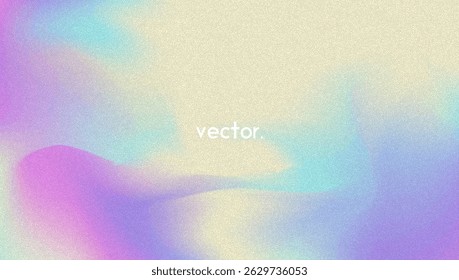 Noise Gradient Background. Abstract Grainy Bg In Pink, Purple And Blue Colors. Iridescent Hologram. Pearlescent Holographic Texture With Rainbow Foil. Dynamic Plastic Glow And Neon Flow