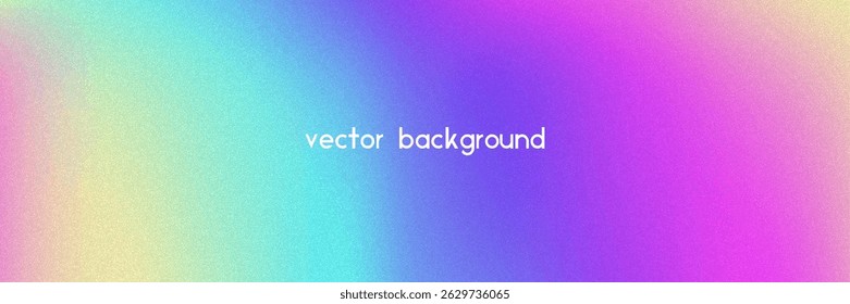Noise Gradient Background. Abstract Grainy Bg In Pink, Purple And Blue Colors. Iridescent Hologram. Pearlescent Holographic Texture With Rainbow Foil. Trendy Metal Shape With Pastel Gradation