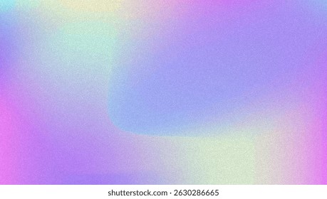 Noise Gradient Background. Abstract Grainy Bg In Pink, Purple And Blue Colors. Iridescent Hologram. Pearlescent Holographic Texture With Rainbow Foil. Subtle Ink Transition And Smooth Flare