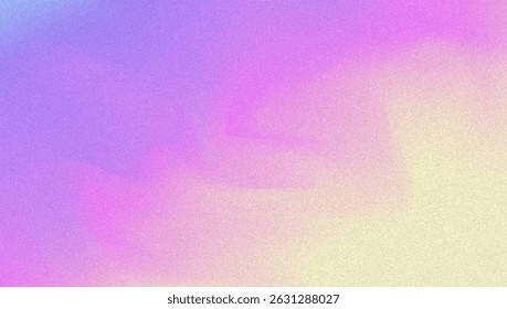 Fundo de gradiente de ruído. Abstrato Bg Granulado Nas Cores Rosa, Roxa E Azul. Holograma Iridescente. Textura Holográfica Pearlescente Com Folha De Arco-Íris. Onda de tinta estética com fluxo de plástico