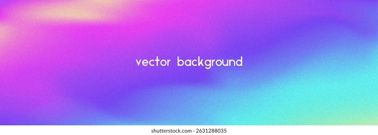 Noise Gradient Background. Abstract Grainy Bg In Pink, Purple And Blue Colors. Iridescent Hologram. Pearlescent Holographic Texture With Rainbow Foil. Trendy Metal Shape With Pastel Gradation