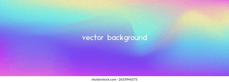 Noise Gradient Background. Abstract Grainy Bg In Pink, Purple And Blue Colors. Iridescent Hologram. Pearlescent Holographic Texture With Rainbow Foil. Dust Overlay On Aesthetic Summer Wall