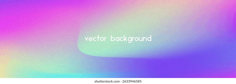 Noise Gradient Background. Abstract Grainy Bg In Pink, Purple And Blue Colors. Iridescent Hologram. Pearlescent Holographic Texture With Rainbow Foil. Ink Effect With Watercolor Cloud Wave