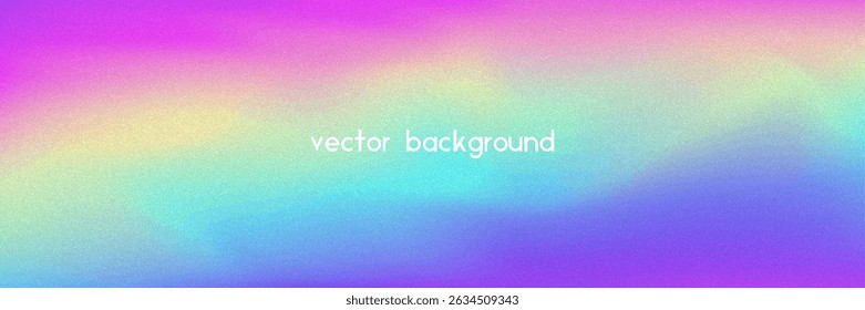 Fundo de gradiente de ruído. Abstrato Bg Granulado Nas Cores Rosa, Roxa E Azul. Holograma Iridescente. Textura Holográfica Pearlescente Com Folha De Arco-Íris. Onda de tinta estética com fluxo de plástico