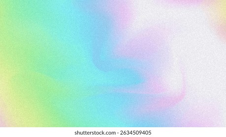 Noise Gradient Background. Abstract Grainy Bg In Pink, Purple And Blue Colors. Iridescent Hologram. Pearlescent Holographic Texture With Rainbow Foil. Aesthetic Silver Glow On Mesh Paper
