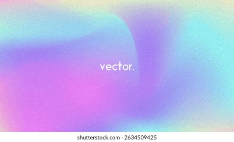 Noise Gradient Background. Abstract Grainy Bg In Pink, Purple And Blue Colors. Iridescent Hologram. Pearlescent Holographic Texture With Rainbow Foil. Chrome Backdrop With Pearl Fluid Effect