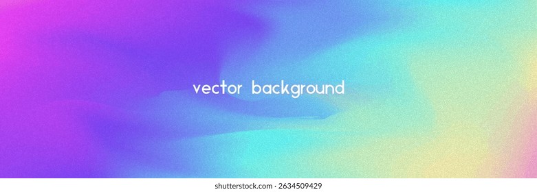Noise Gradient Background. Abstract Grainy Bg In Pink, Purple And Blue Colors. Iridescent Hologram. Pearlescent Holographic Texture With Rainbow Foil. Vintage Paper With Watercolor Splash Blend