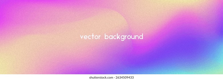 Noise Gradient Background. Abstract Grainy Bg In Pink, Purple And Blue Colors. Iridescent Hologram. Pearlescent Holographic Texture With Rainbow Foil. Subtle Ink Transition And Smooth Flare