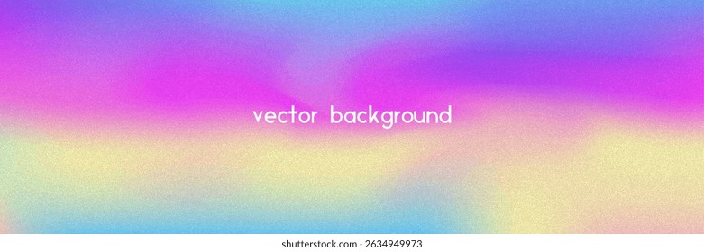 Noise Gradient Background. Abstract Grainy Bg In Pink, Purple And Blue Colors. Iridescent Hologram. Pearlescent Holographic Texture With Rainbow Foil. Soft Pastel Mesh With Neon Glow And Blur