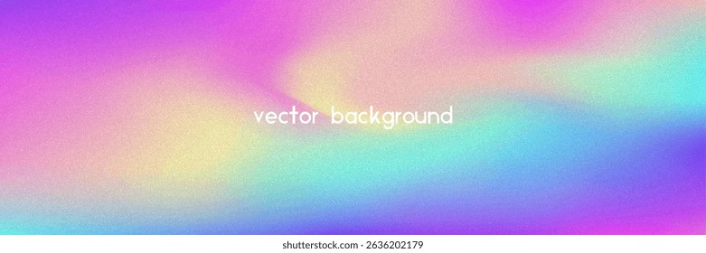 Noise Gradient Background. Abstract Grainy Bg In Pink, Purple And Blue Colors. Iridescent Hologram. Pearlescent Holographic Texture With Rainbow Foil. Subtle Ink Transition And Smooth Flare