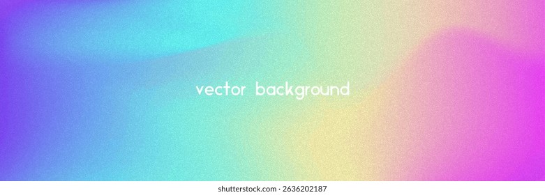 Noise Gradient Background. Abstract Grainy Bg In Pink, Purple And Blue Colors. Iridescent Hologram. Pearlescent Holographic Texture With Rainbow Foil. Modern Photo Wall With Soft Splash