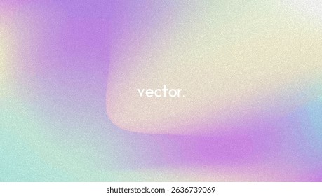 Noise Gradient Background. Abstract Grainy Bg In Pink, Purple And Blue Colors. Iridescent Hologram. Pearlescent Holographic Texture With Rainbow Foil. Ink Effect With Watercolor Cloud Wave