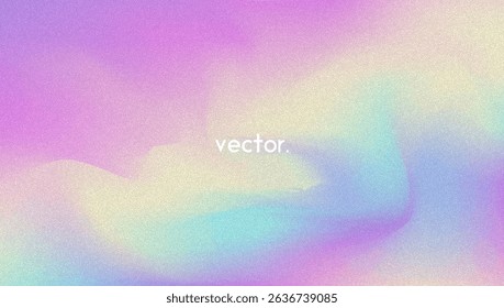 Noise Gradient Background. Abstract Grainy Bg In Pink, Purple And Blue Colors. Iridescent Hologram. Pearlescent Holographic Texture With Rainbow Foil. Fluorescent Light On Soft Paper Blend