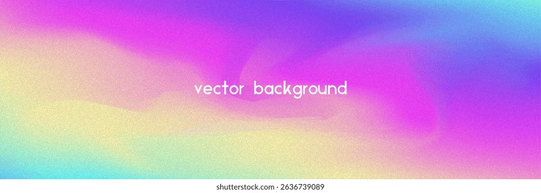 Noise Gradient Background. Abstract Grainy Bg In Pink, Purple And Blue Colors. Iridescent Hologram. Pearlescent Holographic Texture With Rainbow Foil. Fluorescent Light On Soft Paper Blend