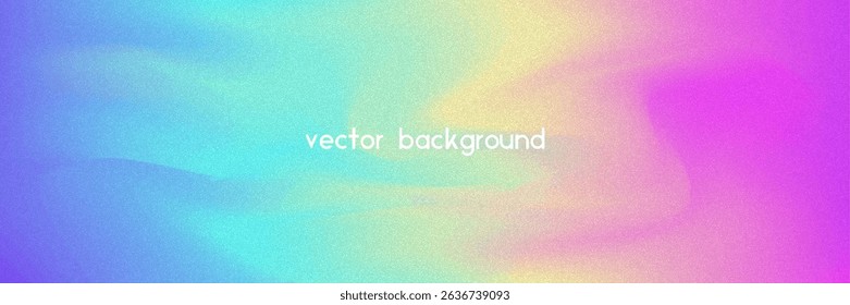 Noise Gradient Background. Abstract Grainy Bg In Pink, Purple And Blue Colors. Iridescent Hologram. Pearlescent Holographic Texture With Rainbow Foil. Aesthetic Paint Wave With Plastic Flow