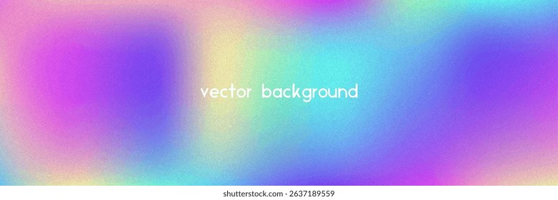 Noise Gradient Background. Abstract Grainy Bg In Pink, Purple And Blue Colors. Iridescent Hologram. Pearlescent Holographic Texture With Rainbow Foil. Light Chrome Screen With Lens Glow Effect