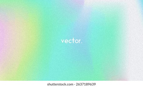 Noise Gradient Background. Abstract Grainy Bg In Pink, Purple And Blue Colors. Iridescent Hologram. Pearlescent Holographic Texture With Rainbow Foil. Light Chrome Screen With Lens Glow Effect
