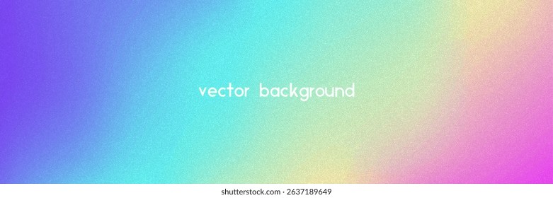 Noise Gradient Background. Abstract Grainy Bg In Pink, Purple And Blue Colors. Iridescent Hologram. Pearlescent Holographic Texture With Rainbow Foil. Modern Film Photo With Fluorescent Dust