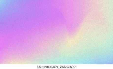 Noise Gradient Background. Abstract Grainy Bg In Pink, Purple And Blue Colors. Iridescent Hologram. Pearlescent Holographic Texture With Rainbow Foil. Vintage Paper With Watercolor Splash Blend